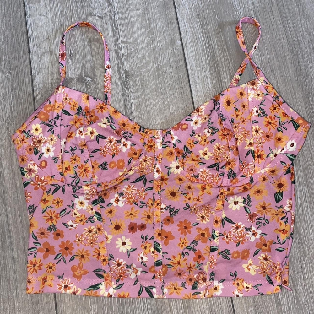 Bershka Women's Pink and Orange Corset